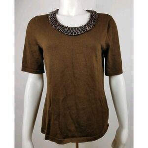 Jones New York Signature Womens Top Size Small Brown